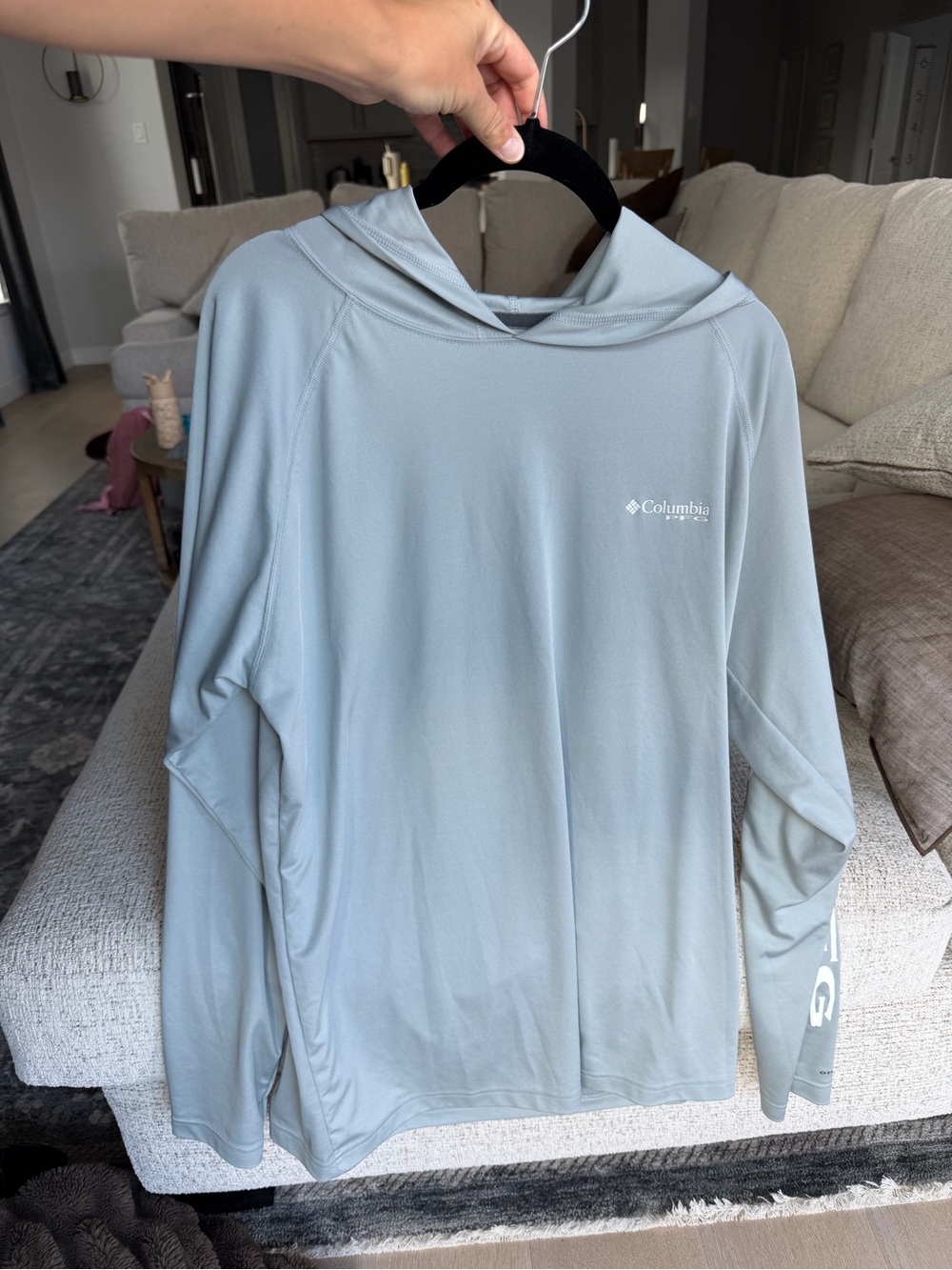 Columbia Light Grey Hooded Sun Shirt